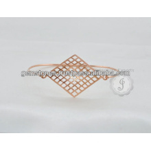 Vermeil Rose Gold Schmuck, Vermeil Sterling Silber Armreifen